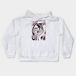 Black, White and Pink Graphic Paint Swirl Kids Hoodie